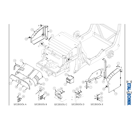 Części zamienne do Metal-Technik maszyna do zbierania kamieni DZIK-4000